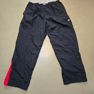 Vintage Y2K Nike‎ Zip Ankle Black Red Track Pants Men's Size XXL